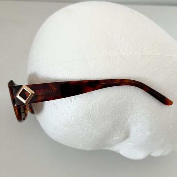 Fossil Sunglasses Tortoise Sunbury PS7135 Womens Brown Frame Gold Accent Shades - Picture 3 of 9